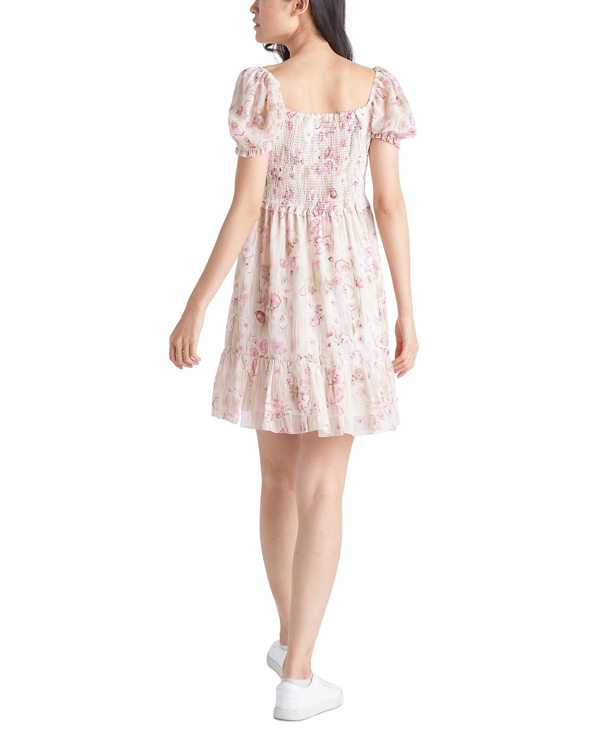 Vestido feminino com babados e camadas, fita preta, tamanho grande, branco