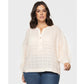 Top Henley Rosa Estampado de Algodão Feminino Black Tape Tamanho 2X