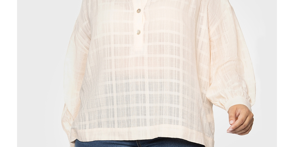 Top Henley Rosa Estampado de Algodão Feminino Black Tape Tamanho 2X