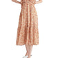 Vestido longo feminino com estampa de amarrar nas costas e babados, tamanho X-S