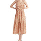 Vestido longo feminino com estampa de amarrar nas costas e babados, tamanho pequeno, laranja, da Black Tape