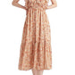 Vestido longo feminino com estampa de amarrar nas costas e babados, tamanho laranja, tamanho extragrande, da Black Tape