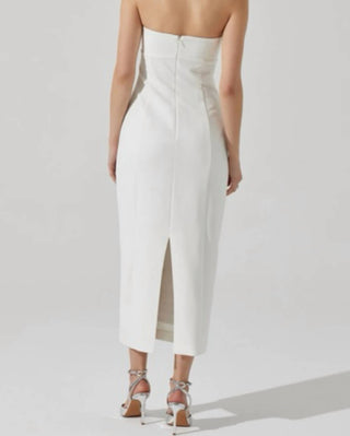Vestido midi com detalhes em Astr - Camryn