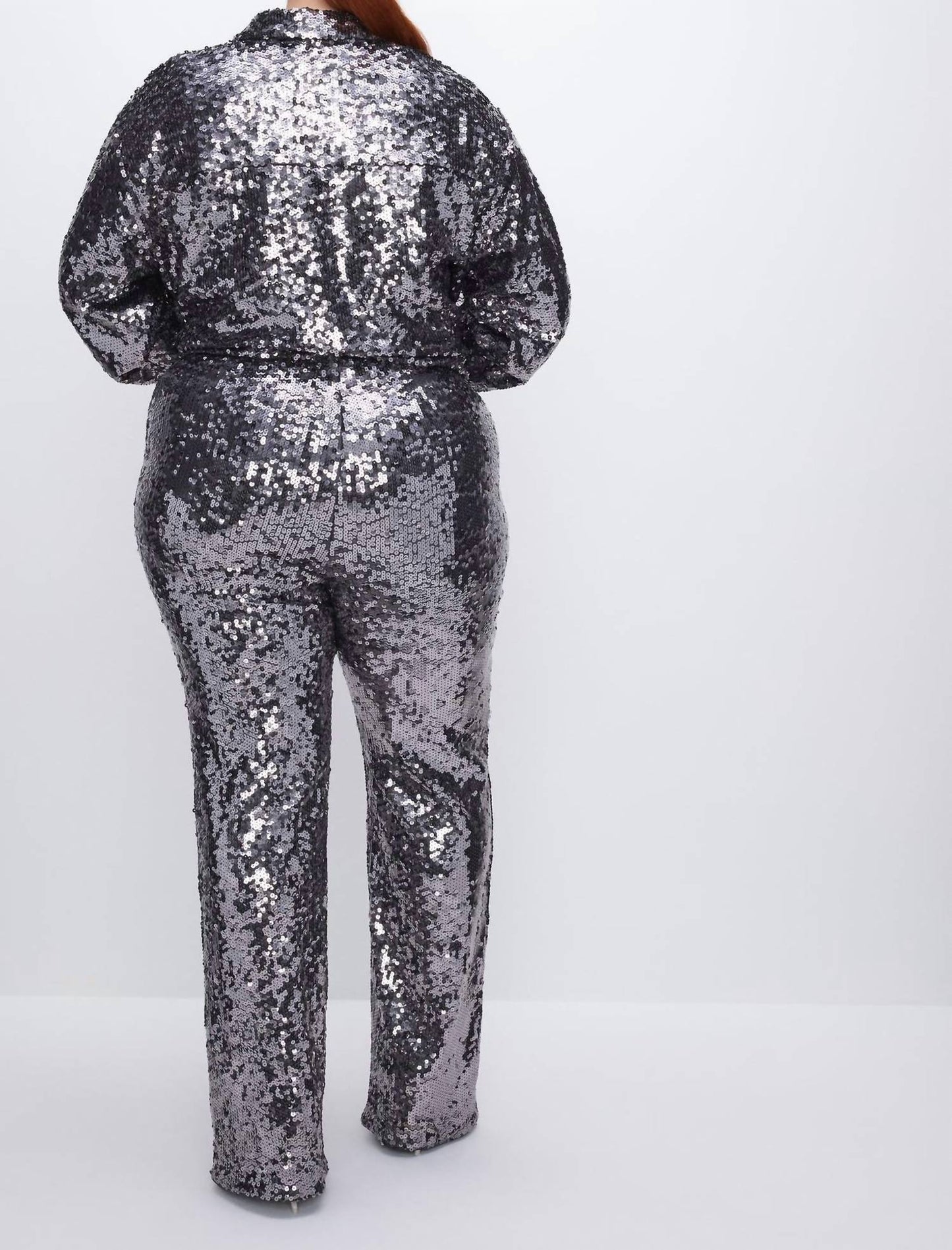 Good American - SEQUIN WIDE LEG PANTS