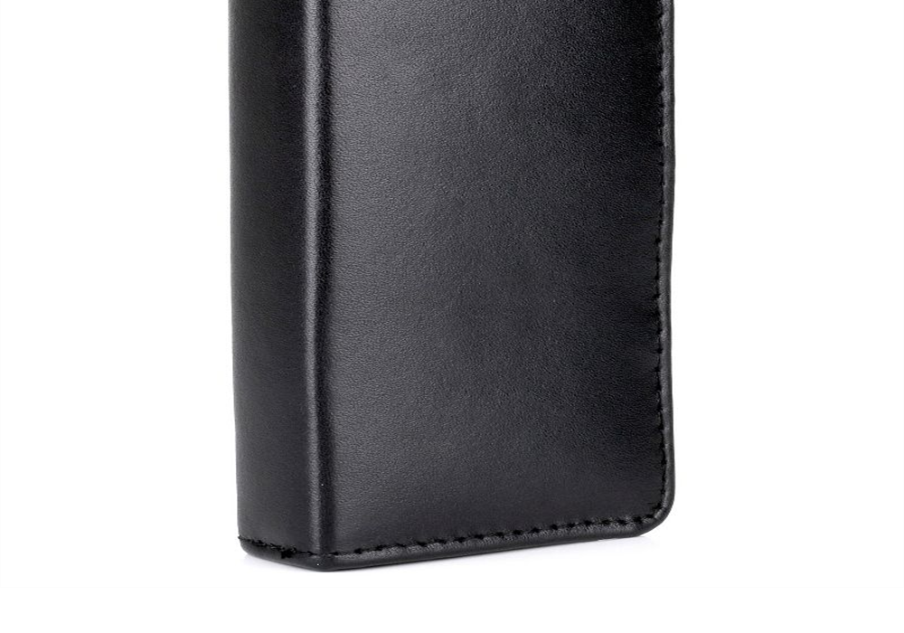 Conjunto de couro genuíno masculino Dopp de 8 peças, preto