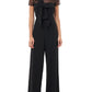 Macacão feminino de crepe elástico JS Collections, preto, tamanho 16