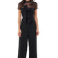 Macacão feminino de crepe elástico JS Collections, preto, tamanho 16