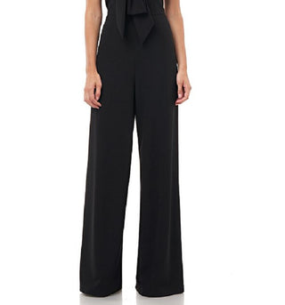 Macacão feminino de crepe elástico JS Collections, preto, tamanho 16