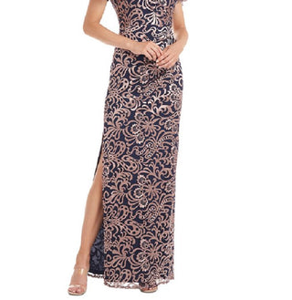 Vestido feminino bordado com mangas esvoaçantes da JS Collections, rosa, tamanho 6