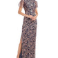 Vestido feminino bordado com mangas esvoaçantes da JS Collections, rosa, tamanho 10