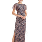 Vestido feminino bordado com mangas esvoaçantes da JS Collections, rosa, tamanho 10