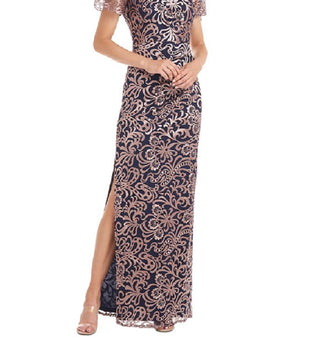 Vestido feminino bordado com mangas esvoaçantes da JS Collections, rosa, tamanho 10