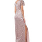 Vestido feminino bordado com mangas esvoaçantes da JS Collections, rosa, tamanho 16