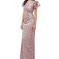 Vestido feminino bordado com mangas esvoaçantes da JS Collections, rosa, tamanho 16