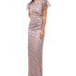 Vestido feminino bordado com mangas esvoaçantes da JS Collections, rosa, tamanho 16