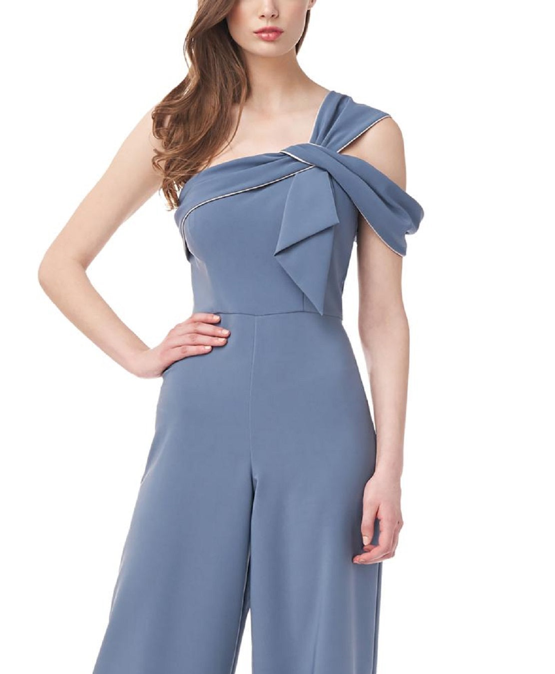 Macacão feminino de um ombro só da JS Collections, azul, tamanho 4