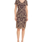Vestido de coquetel feminino Nadia com decote em V e bordado em malha, amarelo, tamanho 4, JS Collections