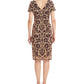 Vestido de coquetel feminino Nadia com decote em V e bordado em malha, amarelo, tamanho 4, JS Collections