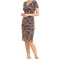 Vestido de coquetel feminino Nadia com decote em V e bordado em malha, amarelo, tamanho 4, JS Collections