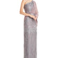 Vestido de noite feminino Amari de um ombro só, tamanho 14, cinza, da JS Collections