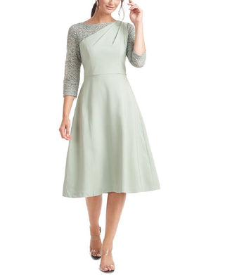 Vestido midi Rory Fit &amp; Flare feminino da JS Collections, verde, tamanho 4