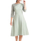 Vestido midi Rory Fit &amp; Flare feminino da JS Collections, verde, tamanho 4