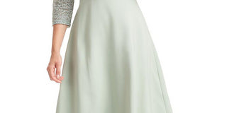 Vestido feminino JS Collections com acabamento em renda e comprimento até o joelho, tamanho 6, verde