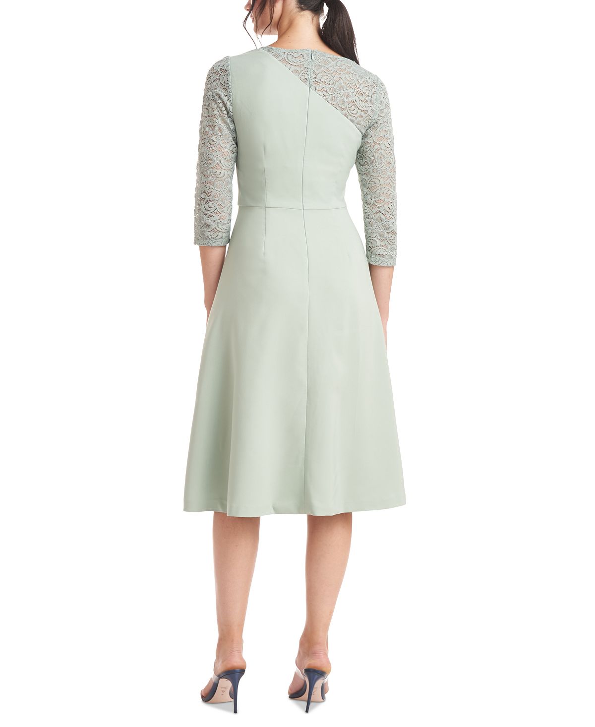 Vestido midi Rory Fit &amp; Flare feminino da JS Collections, verde, tamanho 16