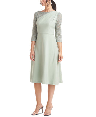 Vestido midi Rory Fit &amp; Flare feminino da JS Collections, verde, tamanho 16