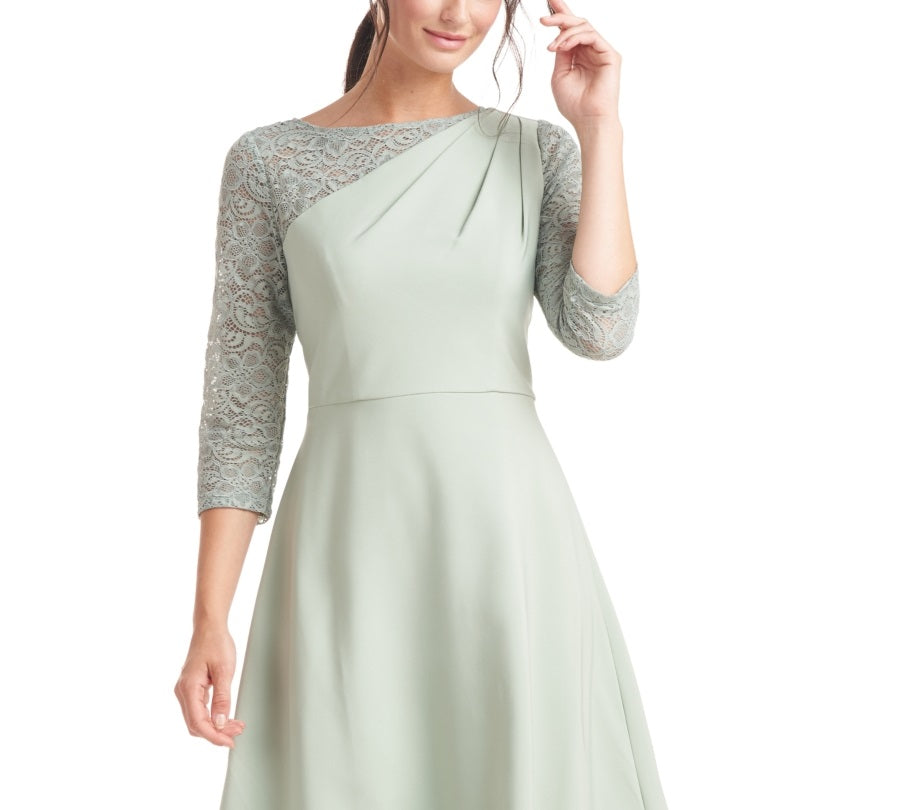 Vestido midi Rory Fit &amp; Flare da JS Collections, verde, tamanho 18