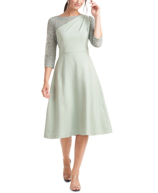Vestido midi Rory Fit &amp; Flare da JS Collections, verde, tamanho 18