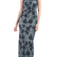 Vestido coluna floral com lantejoulas JS Collections feminino, azul, tamanho 14