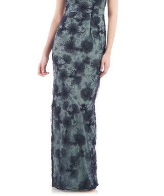 Vestido coluna floral com lantejoulas JS Collections feminino, azul, tamanho 14