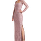 Vestido de noite feminino Giovanna de manga comprida e coluna, rosa, tamanho 8, da JS Collections