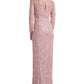 Vestido de noite feminino Giovanna de manga comprida e coluna, rosa, tamanho 16, da JS Collections