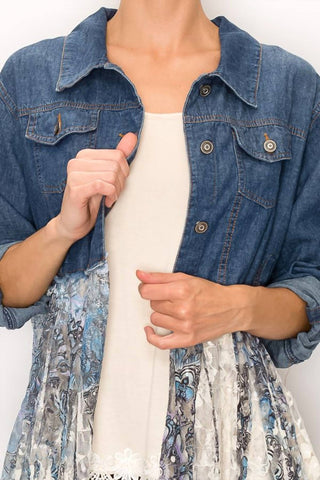 Origami - Jaqueta jeans e renda