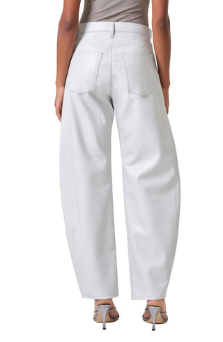Agolde - Luna High Waist Barrel Leg Leather Blend Pants