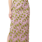 Vestido coluna bordado Jemma com ombros descobertos em ametista/chartreuse, tamanho 2, da JS Collections