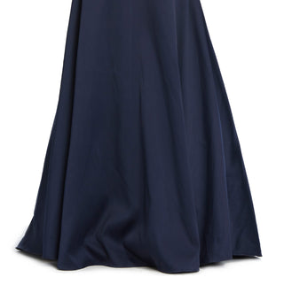 Vestido de noite feminino Ml Monique Lhuiller com gola alta, azul, tamanho 4