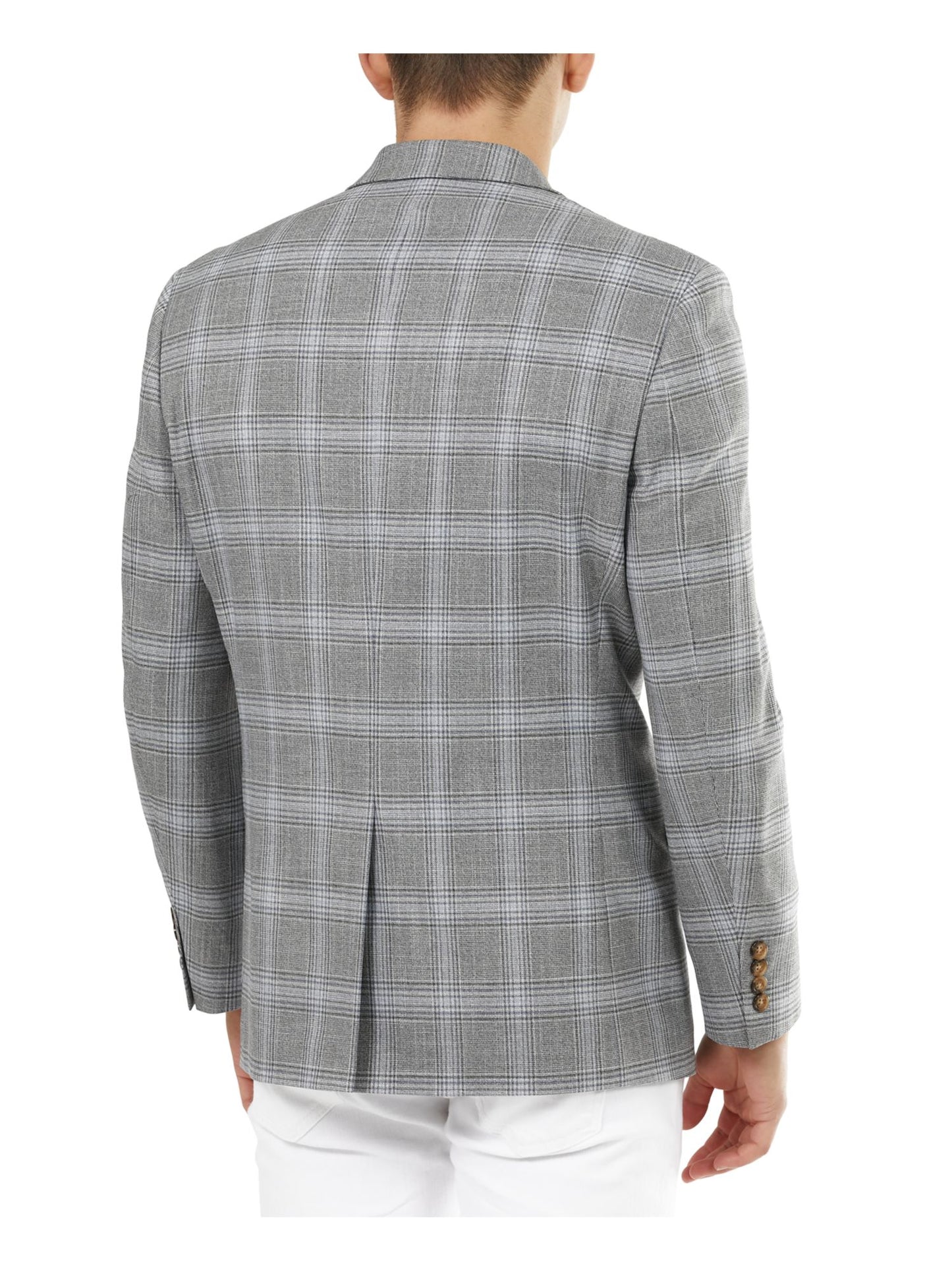 Ralph Lauren Ultraflex Plaid Sport Coat Masculino Cinza Tamanho 43