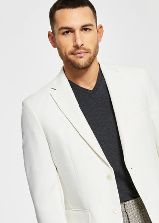 Blazer Tommy Hilfiger Masculino Slim Fit Tecido Sólido Branco Tamanho 44