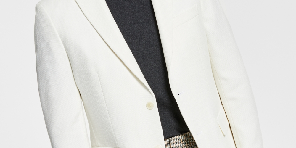 Blazer Tommy Hilfiger Masculino Slim Fit Tecido Sólido Branco Tamanho 46