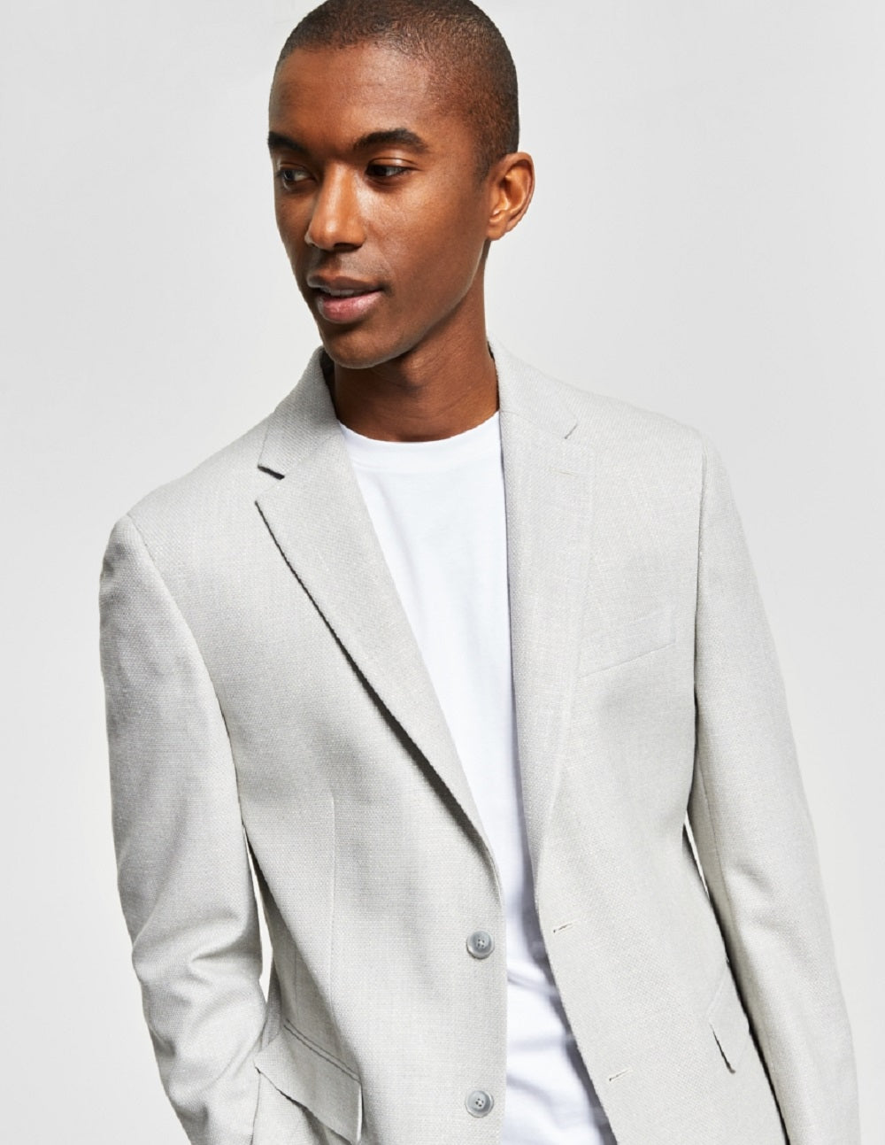 Blazer Tommy Hilfiger Masculino Slim Fit Tecido Sólido Cinza Tamanho 38