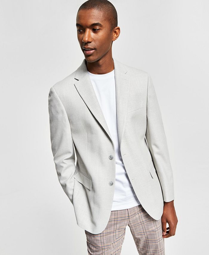Blazer Tommy Hilfiger Masculino Slim Fit Tecido Sólido Cinza Tamanho 44