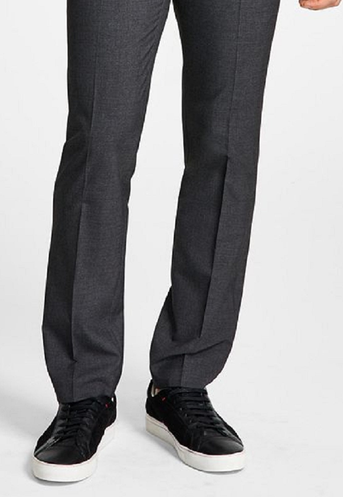 Calça de terno elástica DKNY Modern Fit Masculina Preta Tamanho 30X32