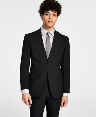 DKNY Men's Modern Fit Stretch Suit Jacket Black Size 38