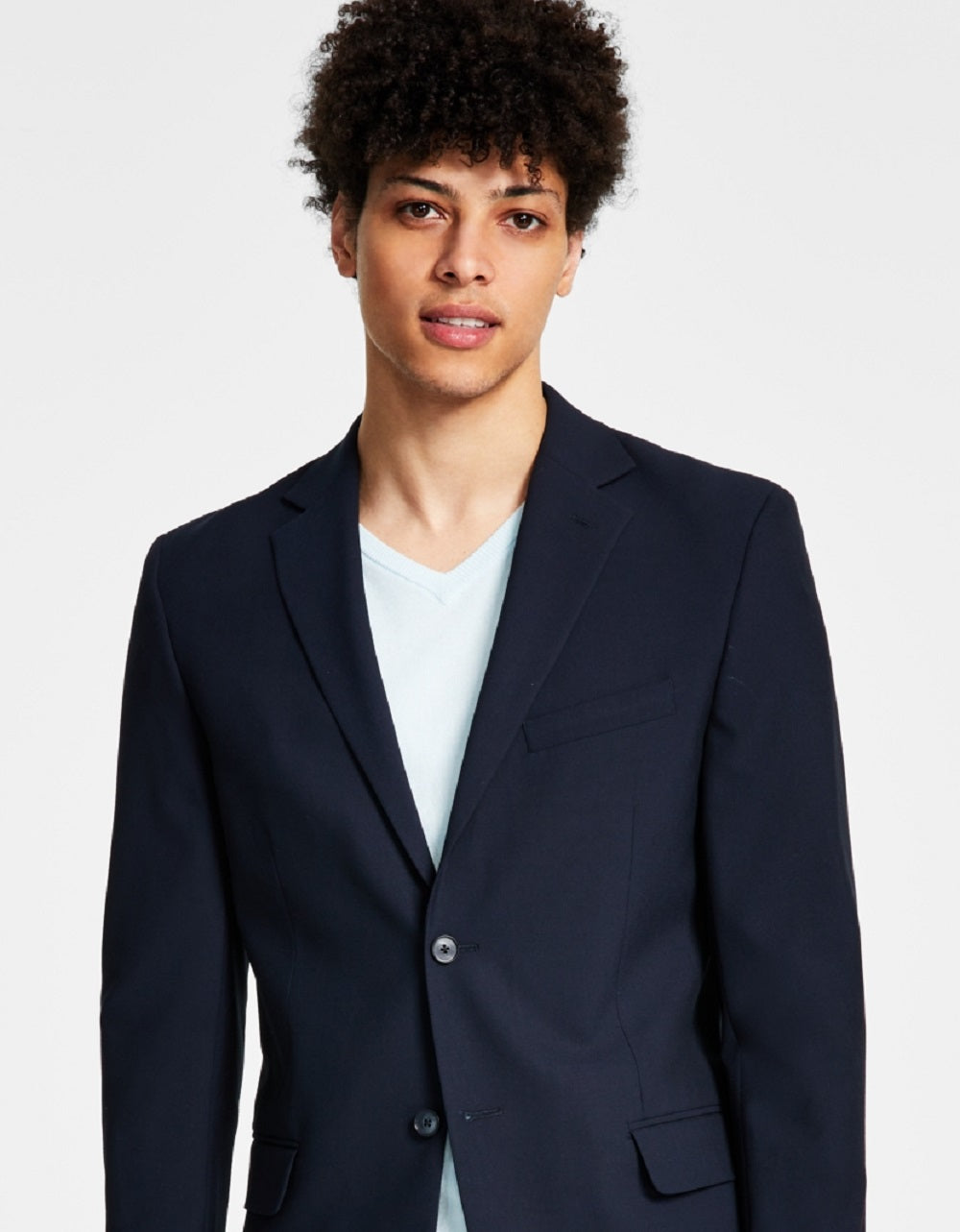Jaqueta elástica masculina DKNY Modern Fit azul tamanho 38