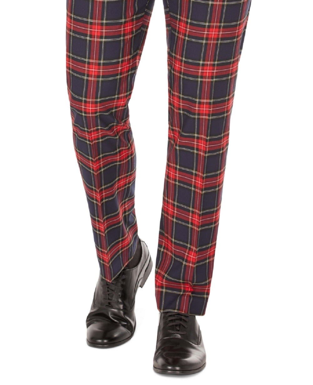 Calça Tommy Hilfiger Masculina Modern Fit Th Flex Stretch Check Performance Azul Tamanho 32X32