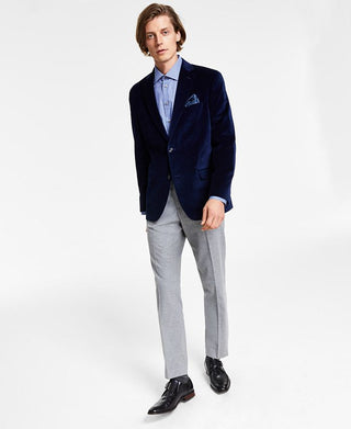 Blazer masculino Alfani Slim Fit de veludo liso, azul, tamanho 38