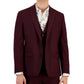 Bar III Masculino Slim Fit Borgonha Sólido Terno Jaqueta Vermelha Tamanho 36